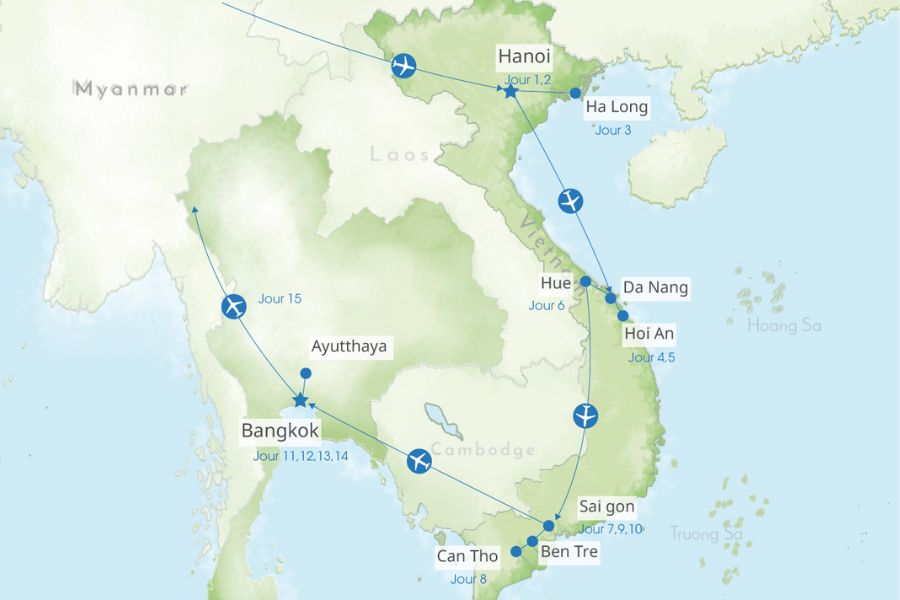 Combiné Vietnam - Thaïlande