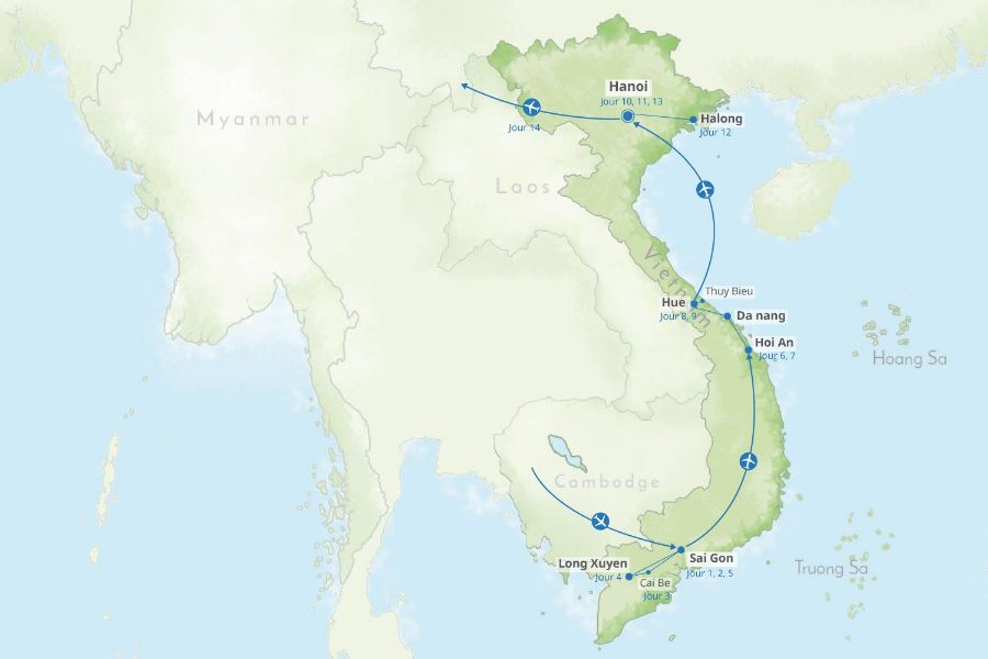 Vietnam du Sud au Nord