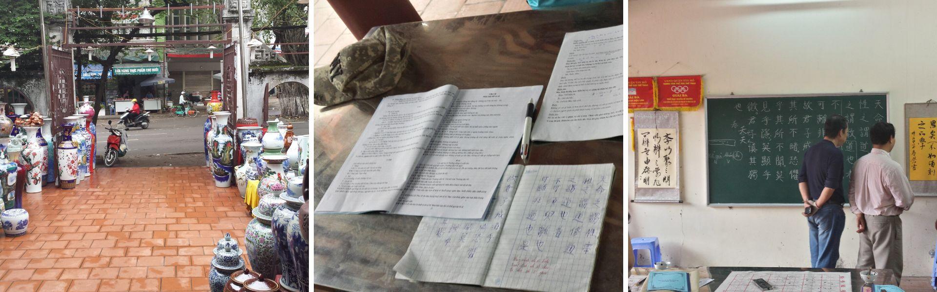 Cours de calligraphie au temple