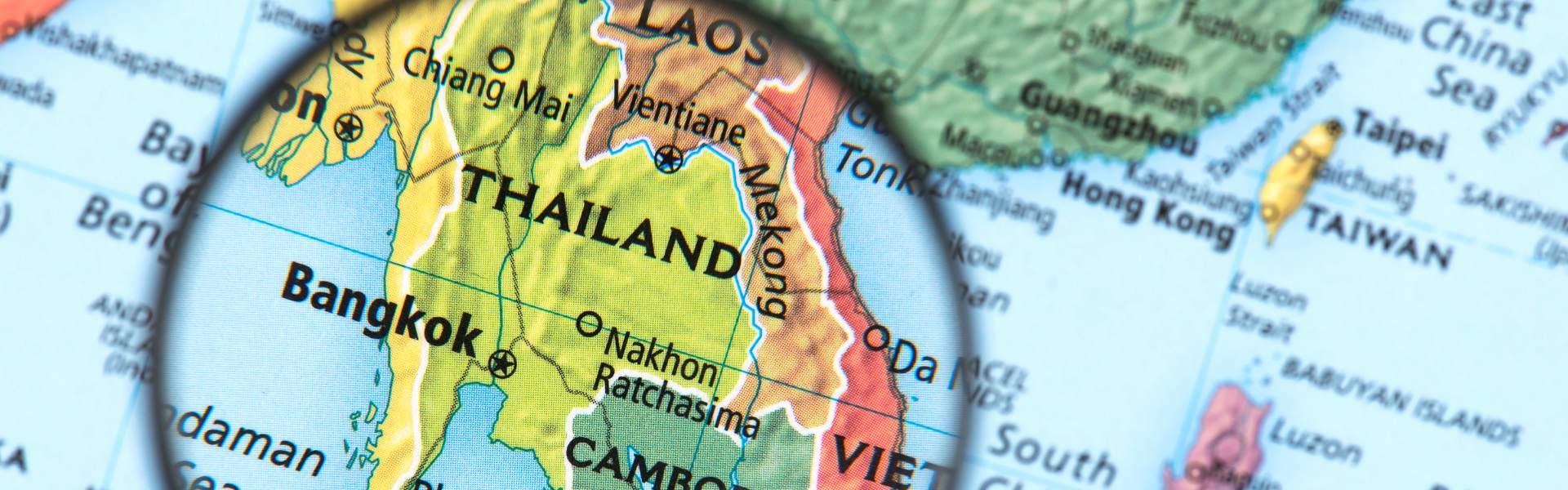 Carte de la Thaïlande en détail avec les sites touristiques