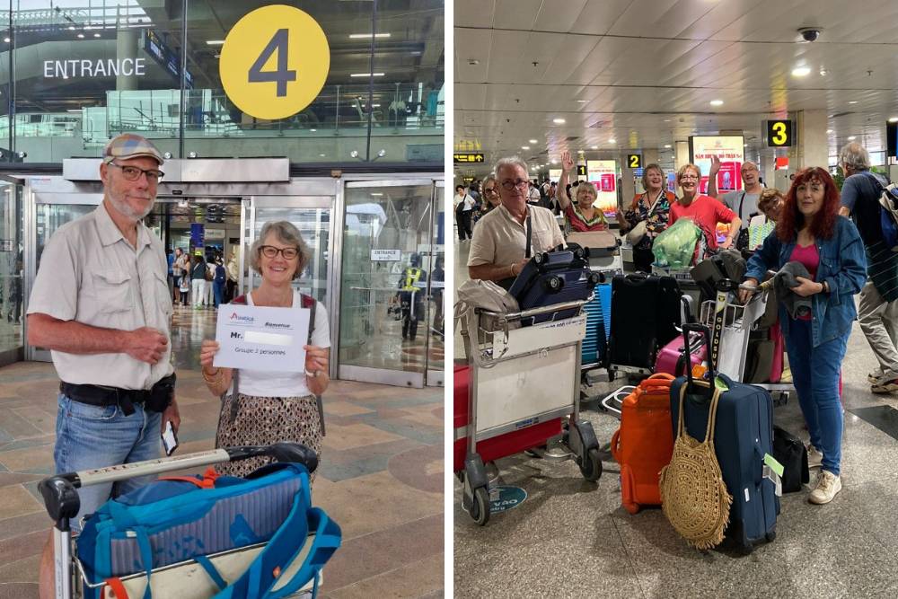 aéroport vietnam. accueil des voyageurs d'Asiatica Travel à l'aéroport
