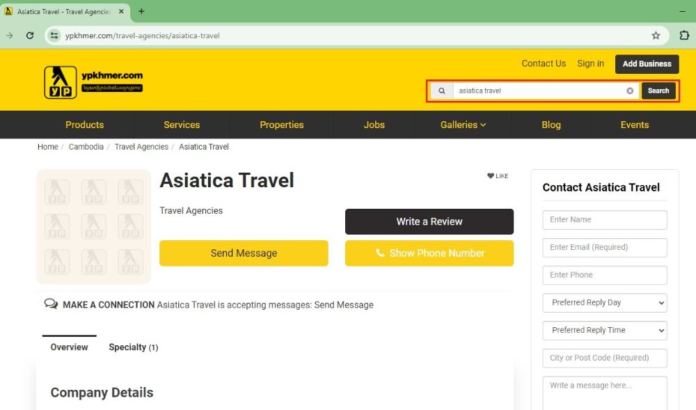 agence voyage cambodge, pages jaunes, recherche d'un agence de voyage sur pages jaunes cambodge