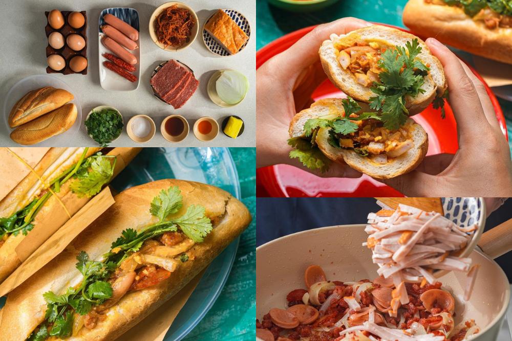 recette de Banh Mi vietnamien authentique, Banh Mi Dan To, étapes de préparation du Banh Mi
