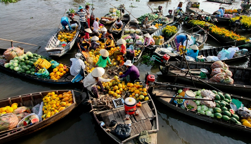 cai rang, can tho, vietnam, marche flottant