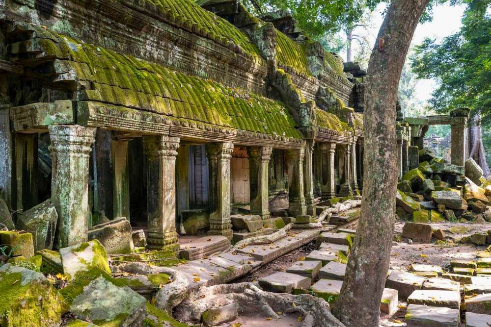 temple Ta Prohm à Siem Reap au Cambodge en décembre