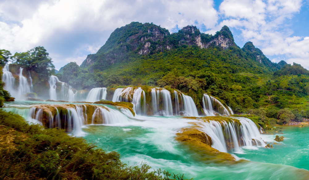 vue en haut des chutes de Ban Gioc