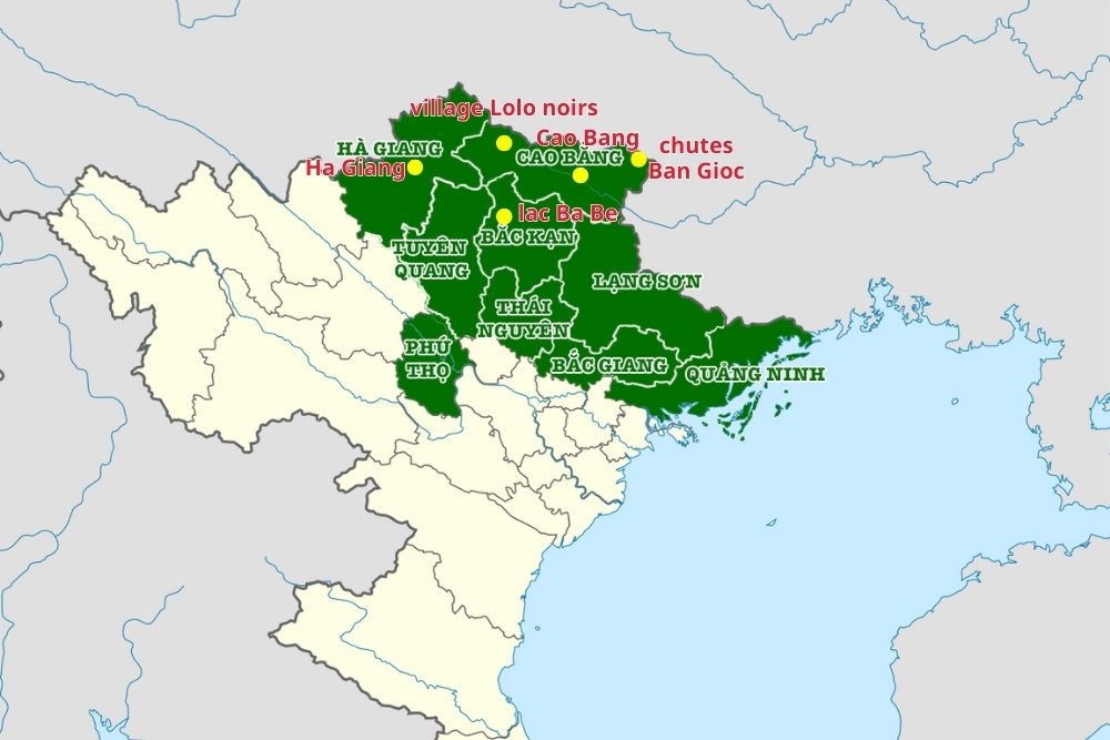 carte vietnam nord est