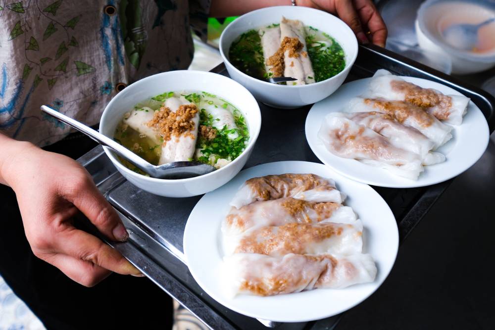 que manger aux chutes ban gioc, banh cuon cao bang
