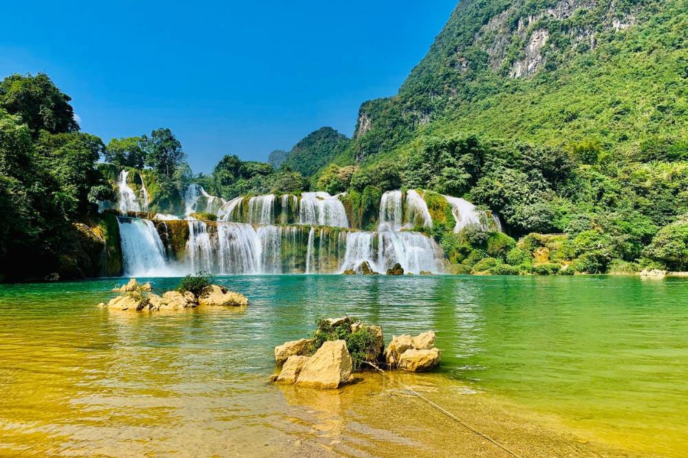 chutes ban gioc, cao bang, vietnam, vue en face