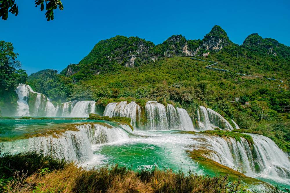 chutes de ban gioc, cao bang, vietnam, vue en haut