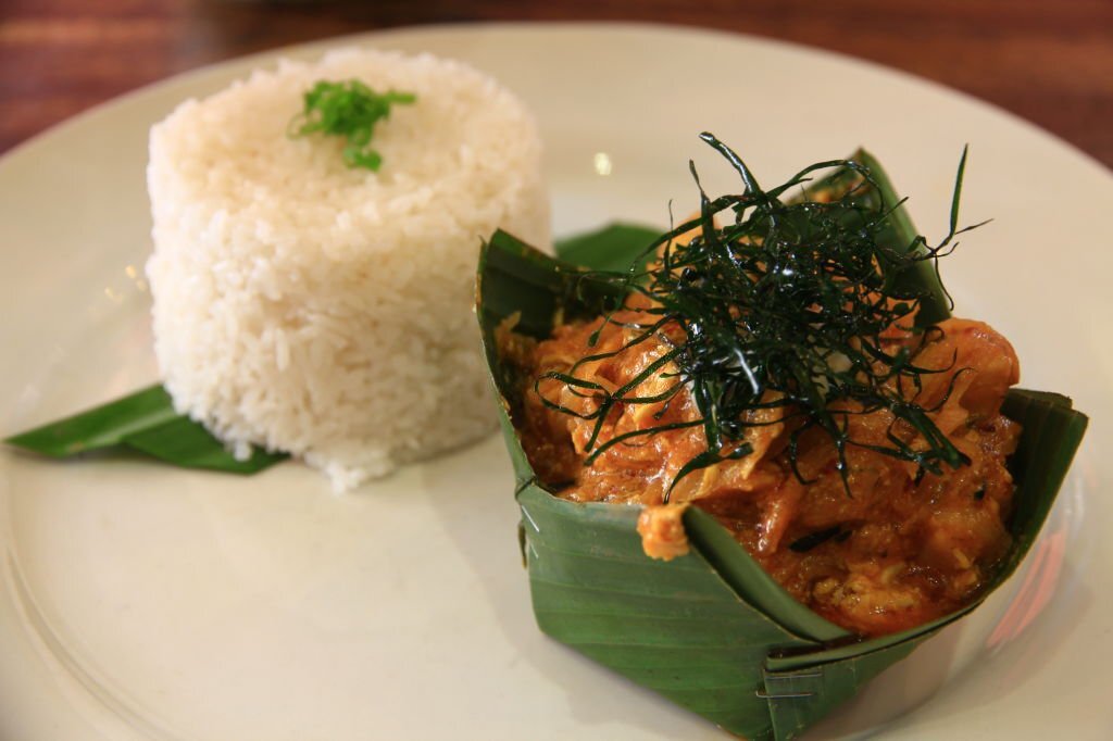 cuisine cambodgienne, plat cambodgien, amok avec du riz
