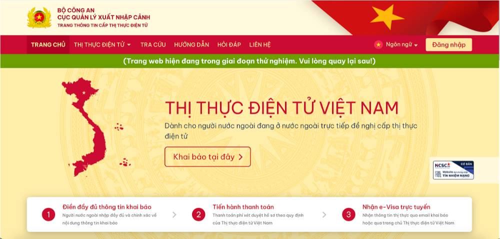 nouveau site web pour l'e-visa Vietnam