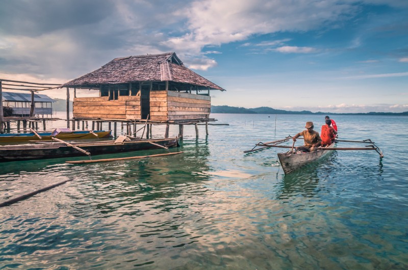 ile, indonesie, voyage, asiatica travel, mer, plage, togean, archipel, bateau, maison