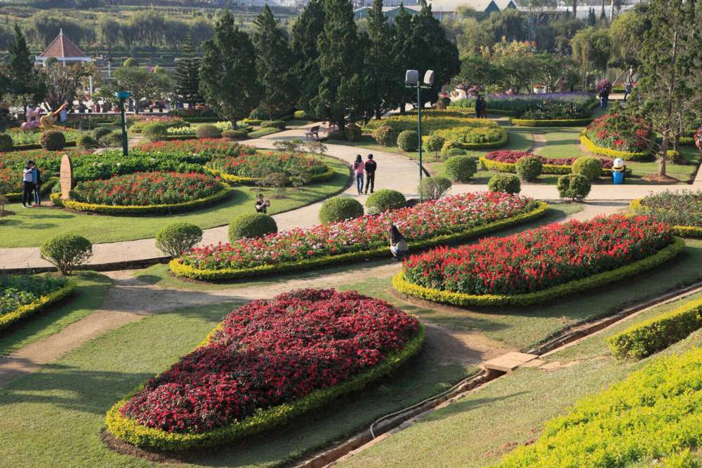 Le jardin de fleurs de Da Lat au Vietnam