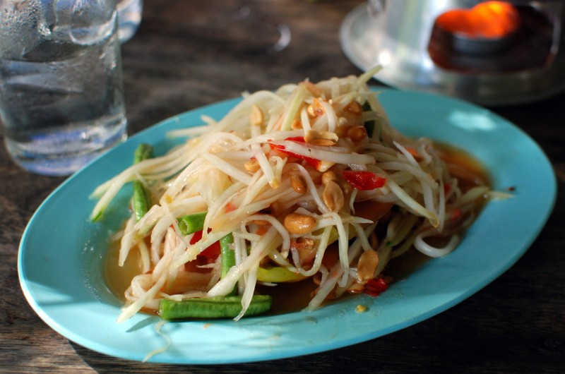 plat laotien, cuisine laotienne, specialite laotienne, laos, tam mak houng, tam maak houng