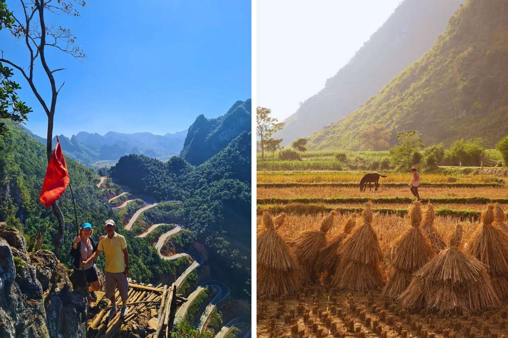 paysages spectaculaires à Cao Bang, Vietnam en octobre